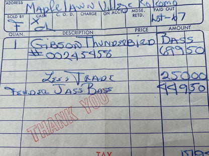 1976 Gibson Thunderbird Bicentennial Bass in Natural