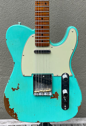 2021 Fender Custom Shop '63 Telecaster GT11 Heavy Relic Seafoam Green Roasted Maple Neck