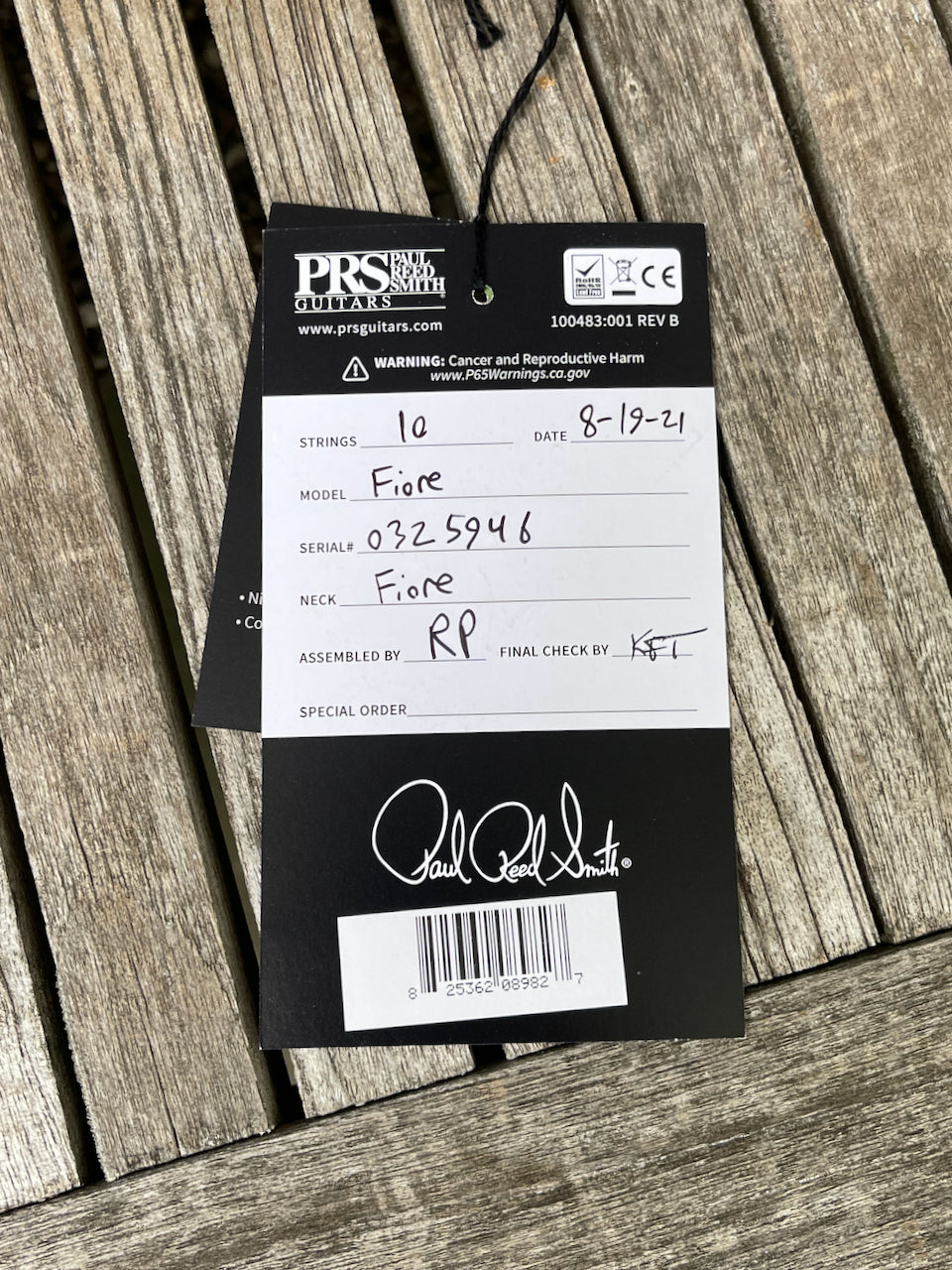 Paul Reed Smith PRS Fiore Black Iris Maple Neck