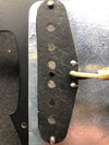 Lollar Flat Pole Stratocaster Pickups, wired harness in black pickguard