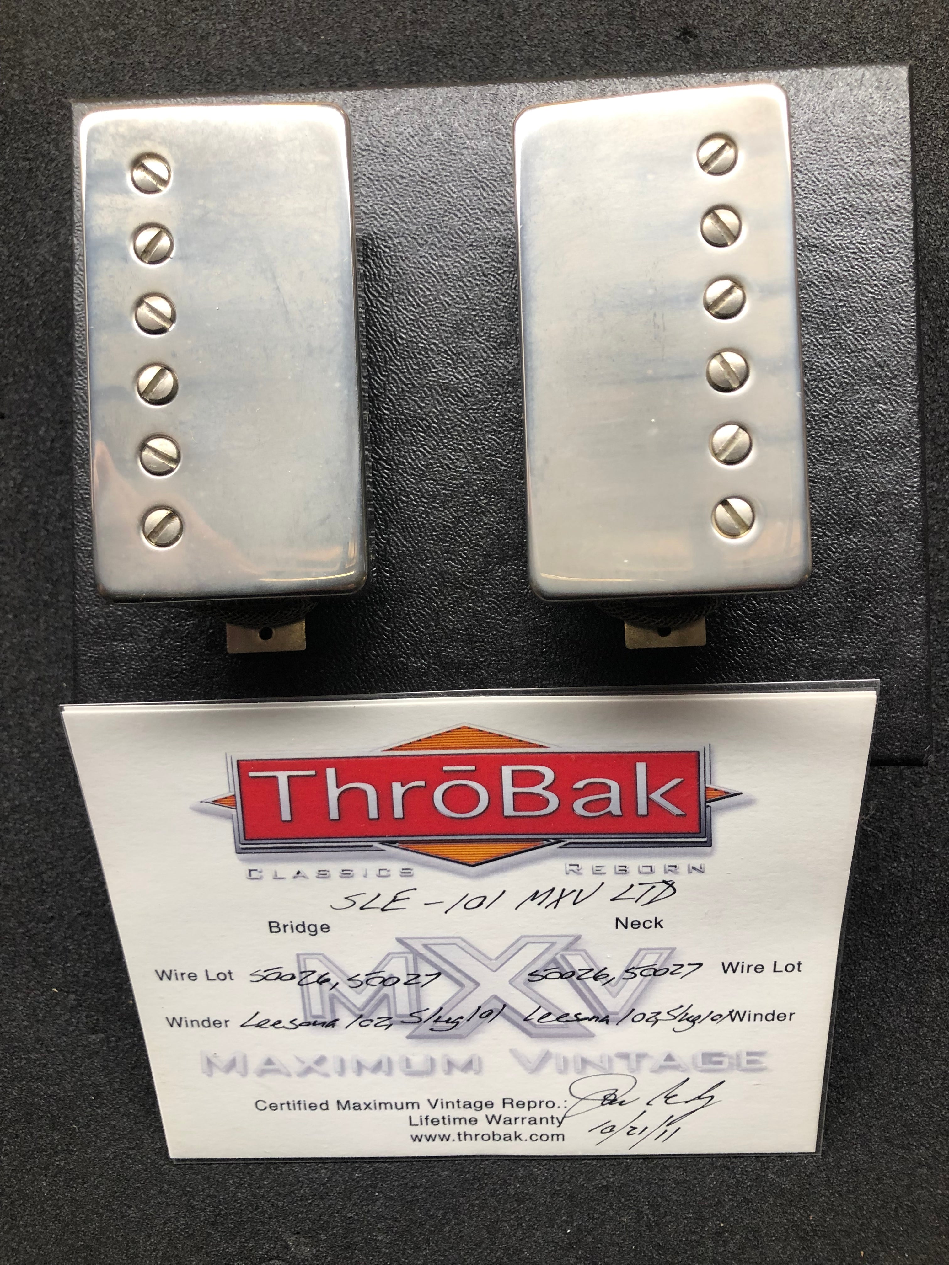 ThroBak SLE-101 MXV Ltd PAF set with aged Nickel covers – Watchtower Guitars