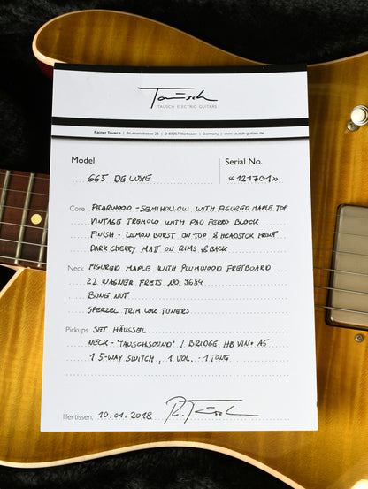 2018 Tausch 665 Deluxe Lemon Burst