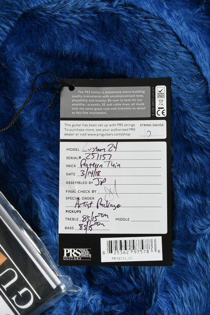 2018 PRS Paul Reed Smith Custom 24 Artist Rosewood Neck Tri Color Sunburst