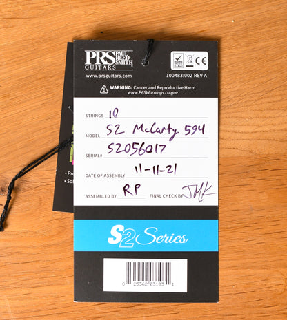Paul Reed Smith PRS S2 McCarty 594 McCarty Sunburst - Upgraded 57/08 Pickups