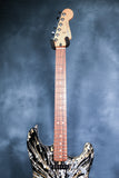 2002 Fender FSR Stratocaster Splattercaster Olympic White, Aztec Gold, and Inca Silver Swirl over Black