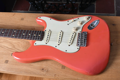 2022 Danocaster Double Cut Faded Fiesta Red