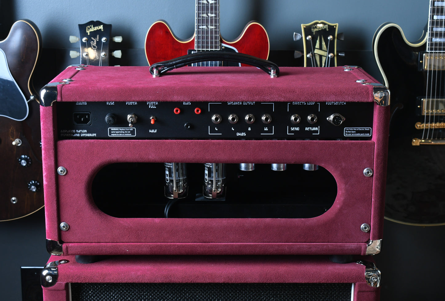 Amplified Nation Wonderland Overdrive V2 50 Watt Head & 2x12 Cabinet Maroon Suede/Black Sparkle
