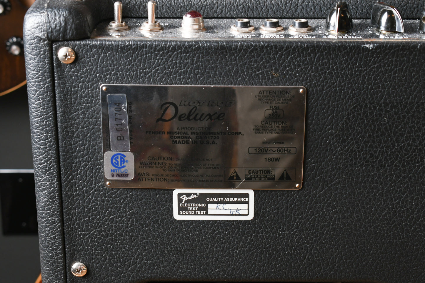 1996 Fender Hot Rod Deluxe 1x12 Combo Black Tolex
