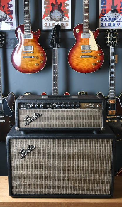1964 Fender Tremolux Blackface Pre-CBS Vintage Piggyback Amplifier AB763