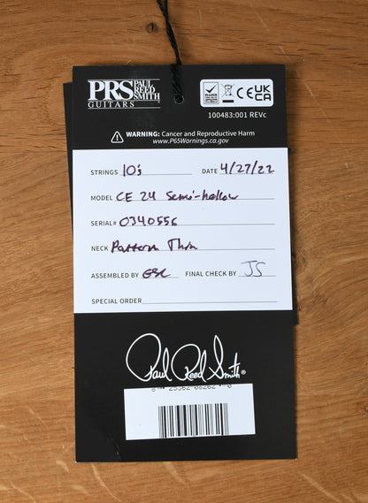 Paul Reed Smith PRS CE 24 Semi Hollow Fire Red Burst