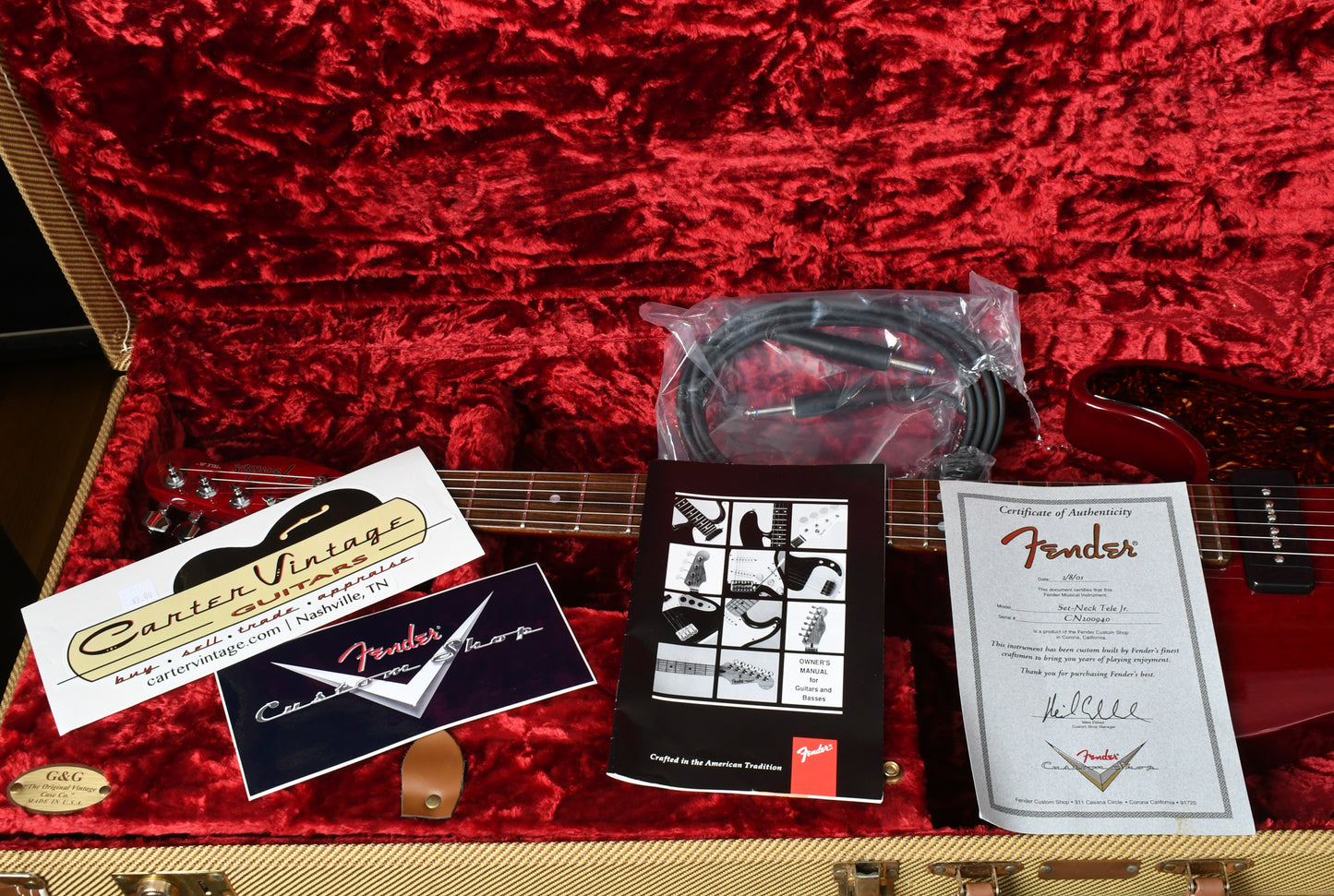 2001 Fender Custom Shop Tele Jr. Cherry Tortoise Guard
