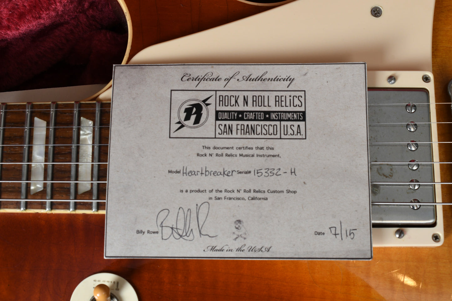 2015 Rock N Roll Relics Heartbreaker Tea Burst Heavy Relic