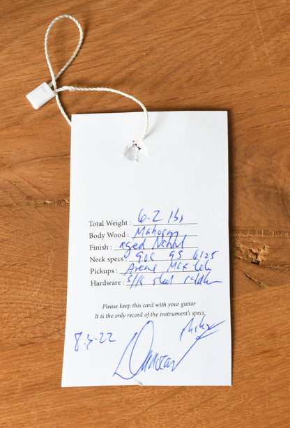 2022 Danocaster Single Cut Thinline Aged Natural