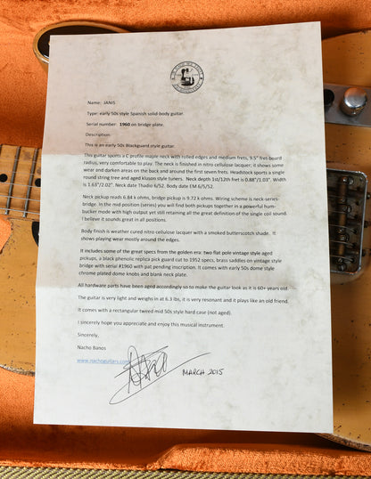 2015 Nacho Blackguard Telecaster Butterscotch #1960 "Janis"