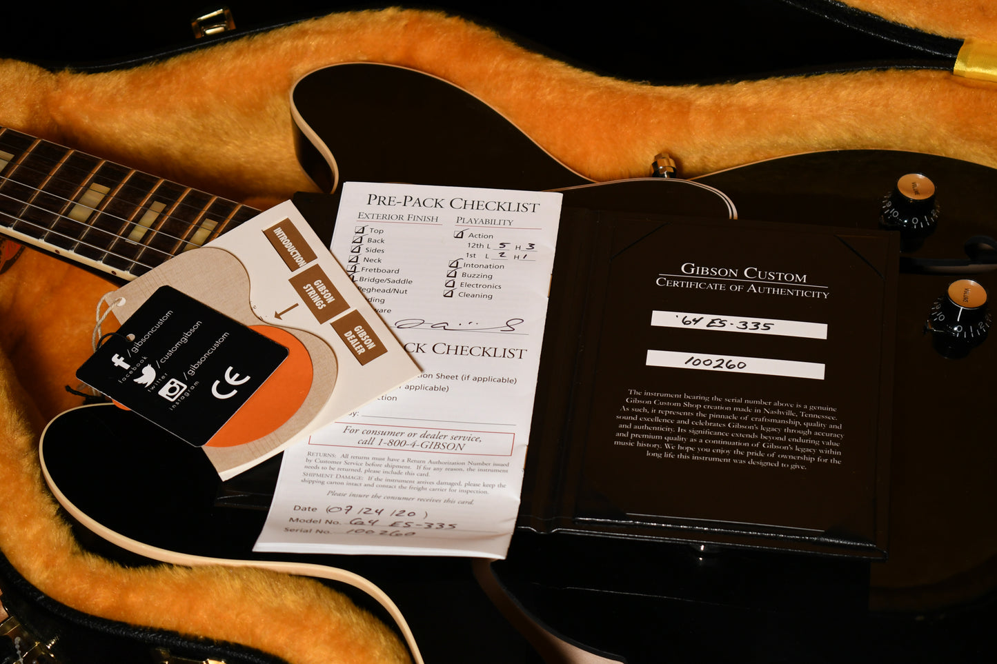 2020 Gibson 1964 ES-335 Block *Custom Color* Ebony VOS