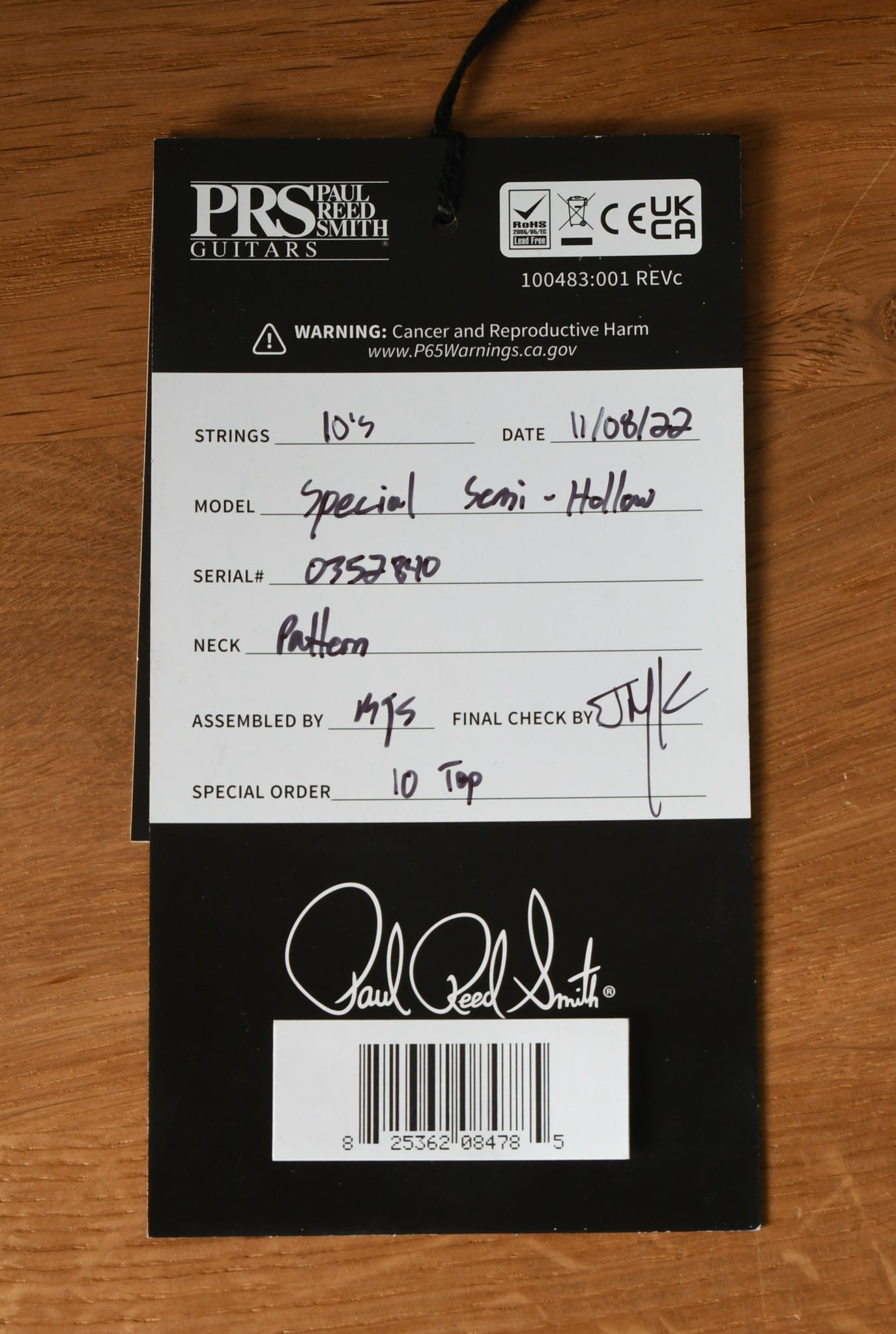 Paul Reed Smith PRS Special Semi Hollow 10 Top Faded Whale Blue