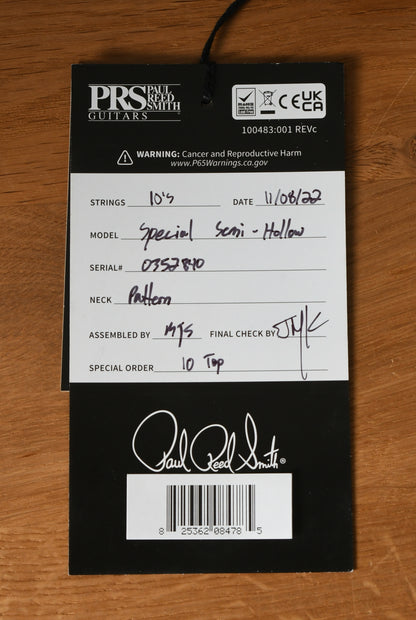 Paul Reed Smith PRS Special Semi Hollow 10 Top Faded Whale Blue