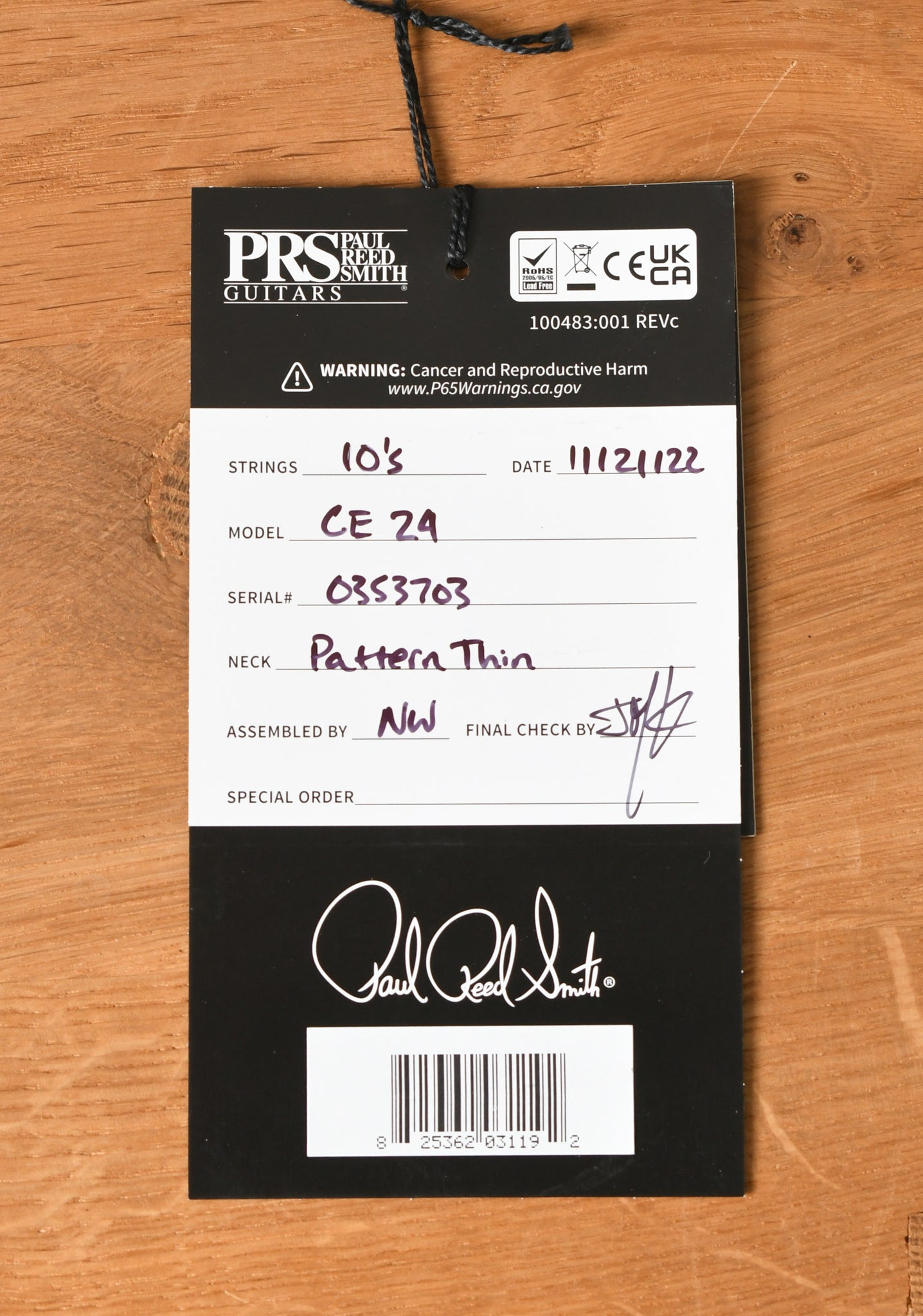 Paul Reed Smith PRS CE 24 McCarty Sunburst