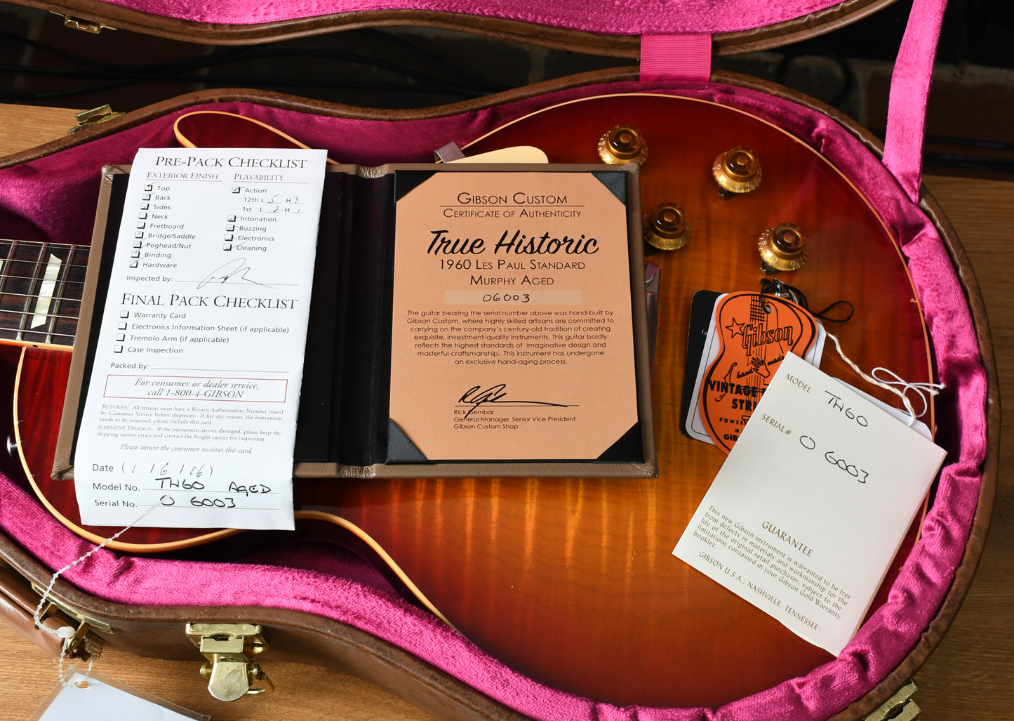 2016 Gibson '60 Les Paul R0 True Historic Tom Murphy Aged Vintage Cherry Sunburst