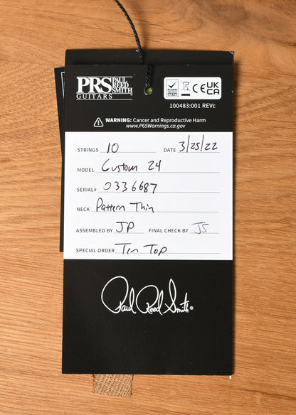 2022 Paul Reed Smith PRS Custom 24 *Custom Color* 10 Top Aqua Blue Black Burst