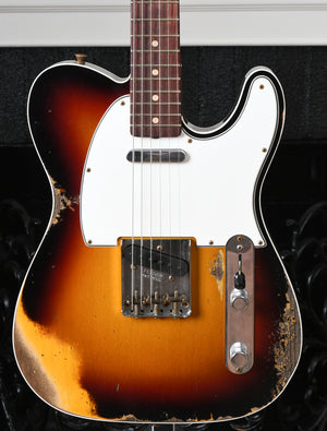 2022 Fender Custom Shop 1960 Telecaster Custom Heavy Relic 3 Tone Sunburst