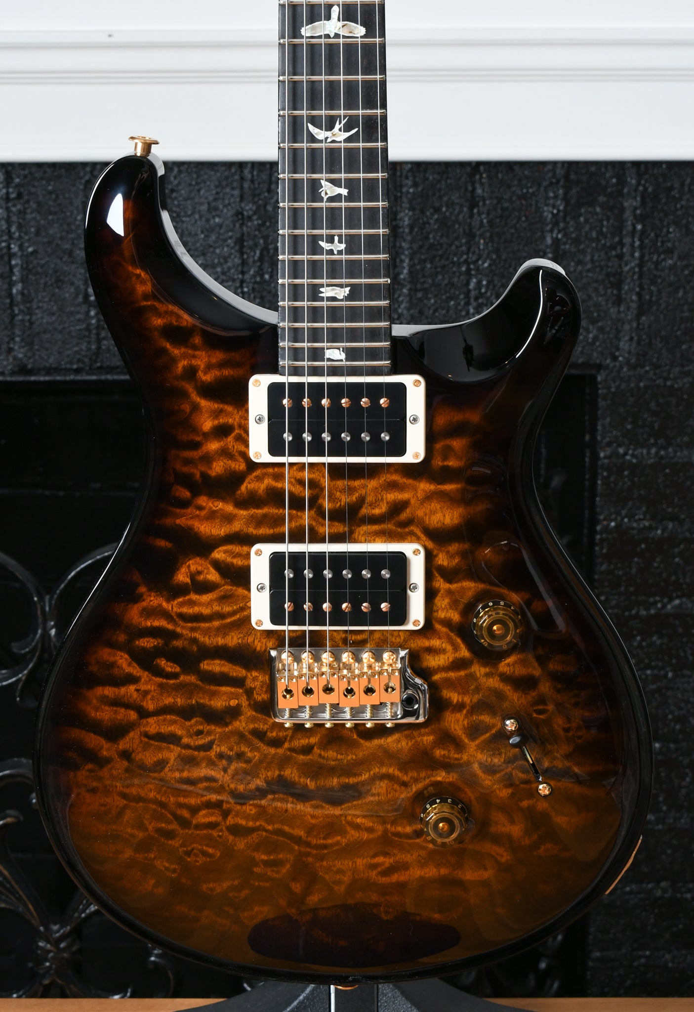 Paul Reed Smith PRS Custom 24 10 Top Quilt Black Gold Wrap Flamed Maple Neck/Ebony Board