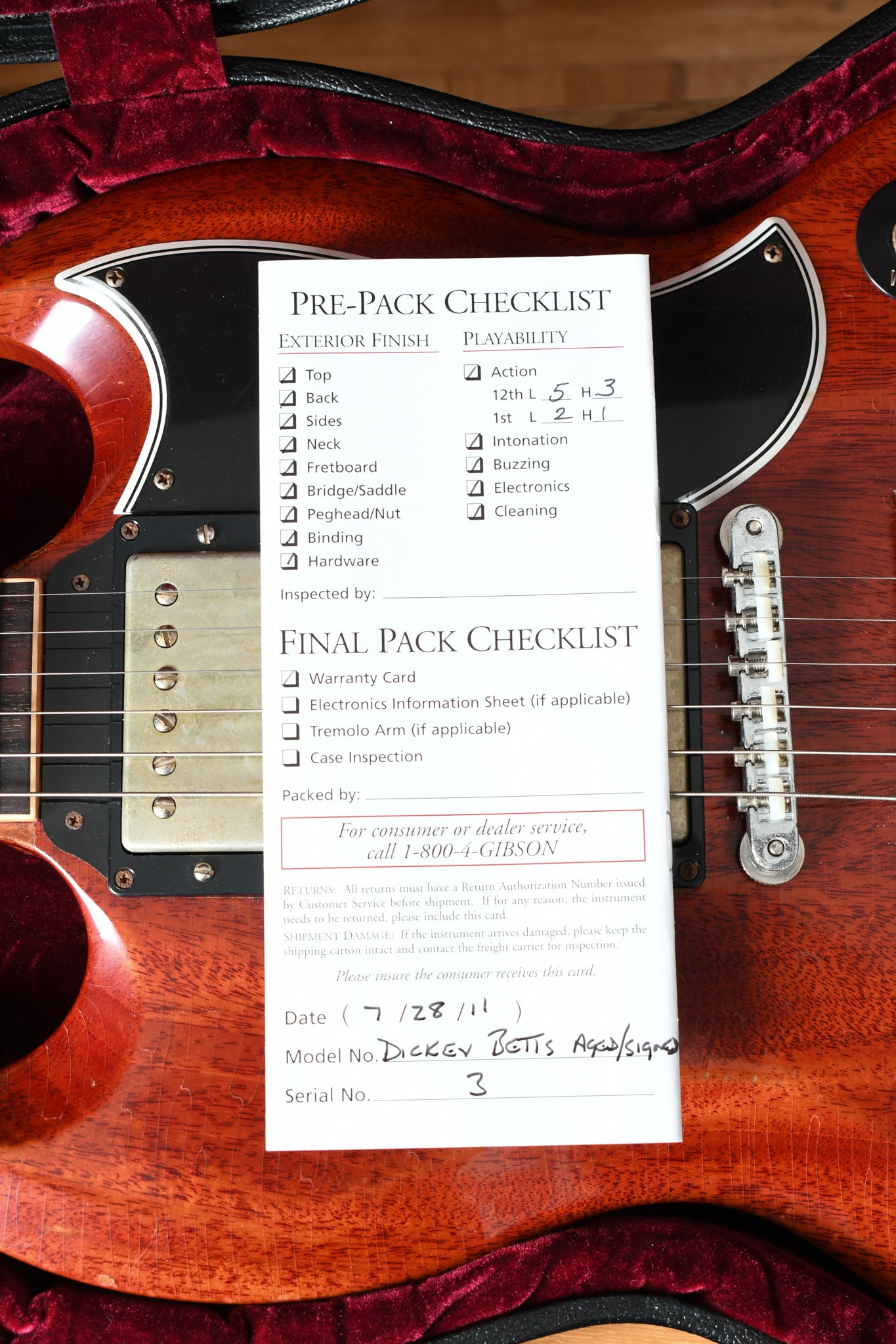 2011 Gibson SG / Les Paul Dickey Betts Aged & Signed Signature