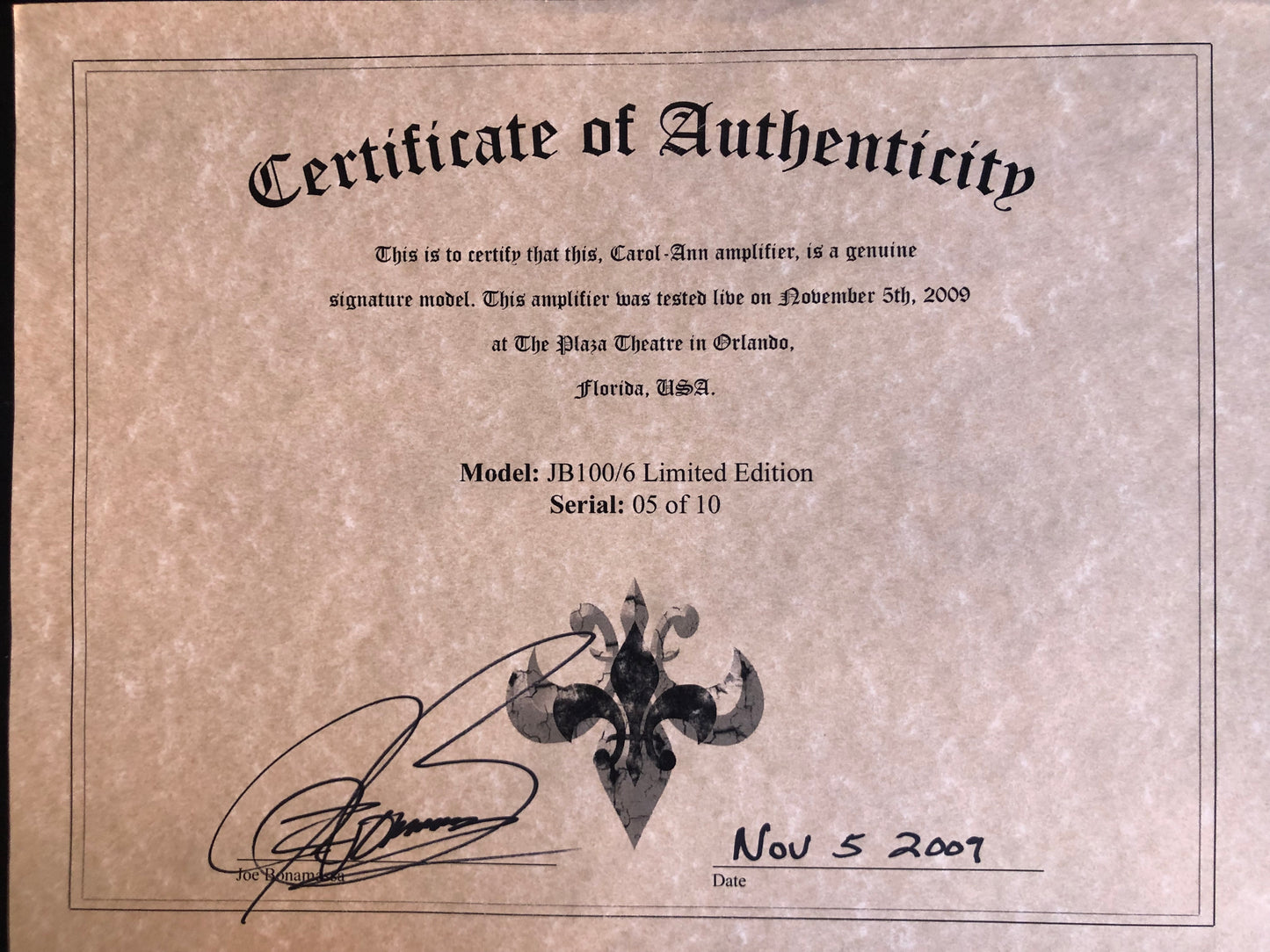 2008 Gibson '57 Les Paul Aged Bonamassa Goldtop Signed